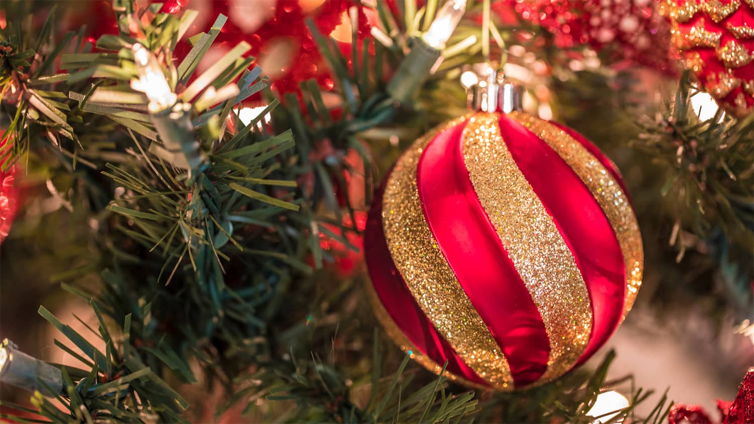 Close up photo of Christmas tree ornament